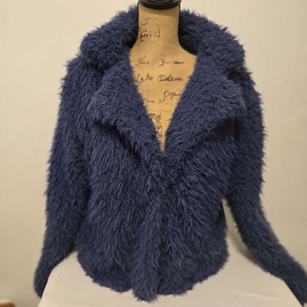 Forever 21 Women's Blue Teddy Jacket